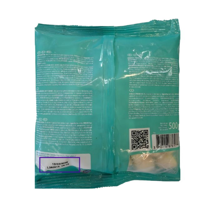 Njoki Premium 500 g stražnja strana pakovanja